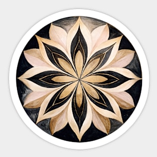 Art Deco Floral Ornament black, beige and brown Sticker